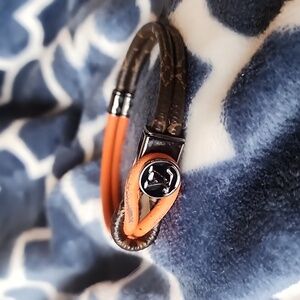 Louis Vuitton Orange Monogram Classic Brown Leather Bracelet
